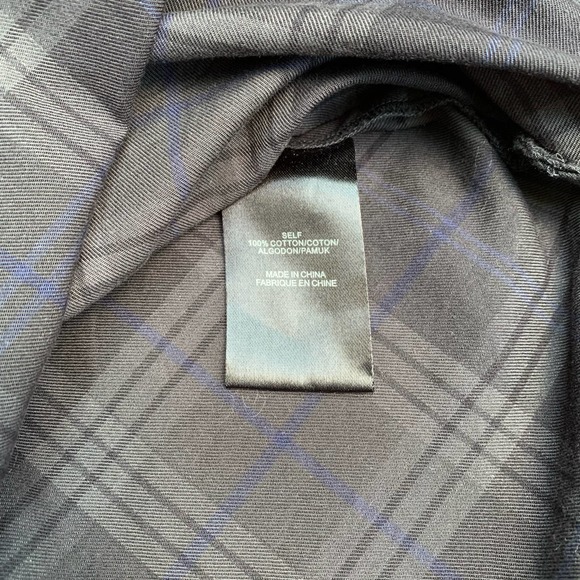 Tibi Blue Black Cotton Off The Shoulder Plaid Tie Sleeves Tunic 2 - Picture 7 of 15